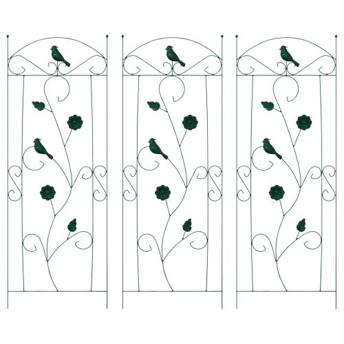 Градска ограда Решетка 3 pcs Зелен 112 x 40 см Стомана