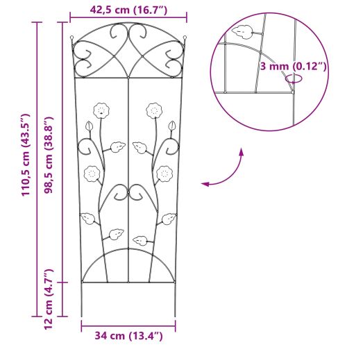 Градска ограда 3 pcs Зелен 112 x 40 см Стомана