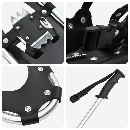 3 в 1 снегоходки с туристически пръчки Сребрист 21 инча