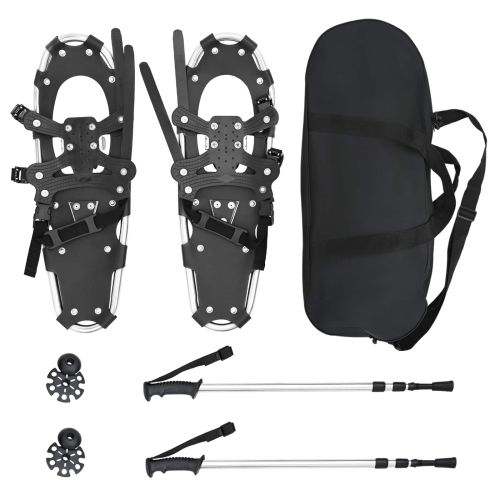 3 в 1 снегоходки с туристически пръчки Сребрист 25 инча