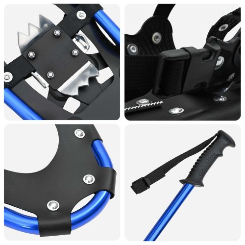 3 в 1 снегоходки с туристически пръчки Синьо 25 инча