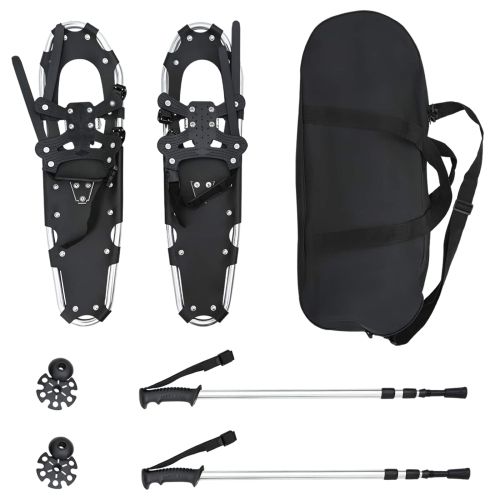 3 в 1 снегоходки с туристически пръчки Сребрист 30 инча