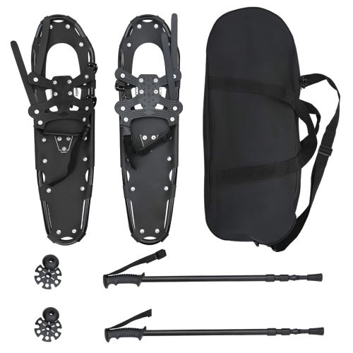 3 в 1 снегоходки с туристически пръчки Черно 30 инча