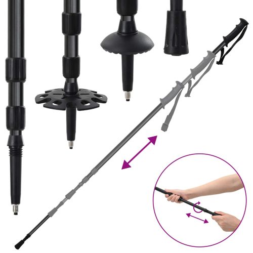 3 в 1 снегоходки с туристически пръчки Черно 30 инча