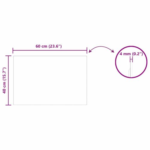 Стенни огледала Правоъгълна 60 x 40 cm закалено стъкло