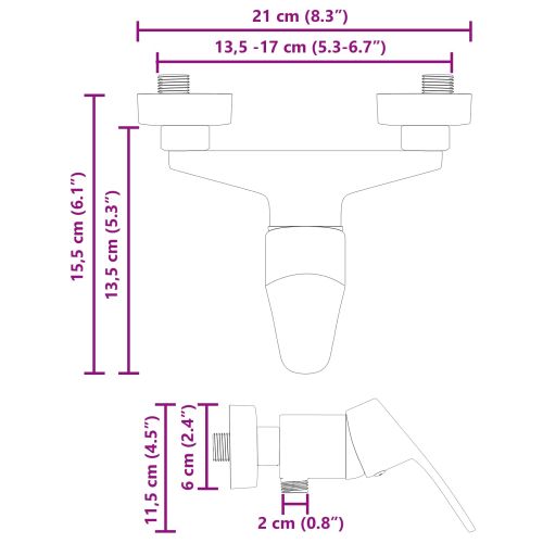Смесител за душ Черно G 1 / 2 инча