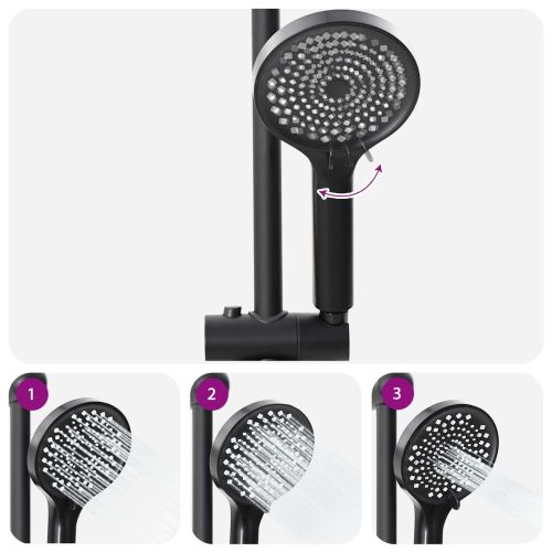 Душ система Черно 45 x 20 x 96 см Лят месинг, Sus201 и ABS