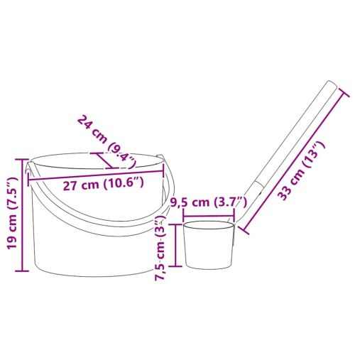 Комплект за сауна аксесоари 2 pcs Черно