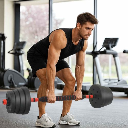 Комплект 4 в 1 дъмбел Черен и Червен 121 x 19,5 x 19,5 см