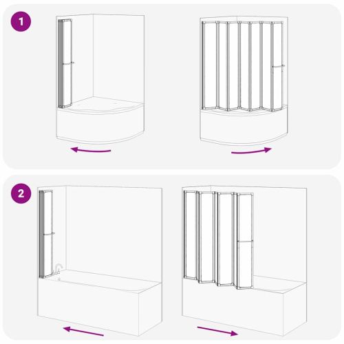Екран за баня Мат 168 x 140 см Алуминий & Панел от PP