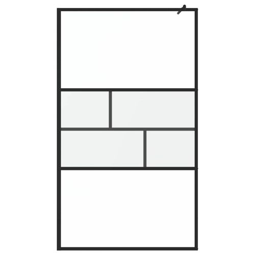 Стена на душ с вход Черно 80 x 195 x 0.5 см Стъкло и алуминий