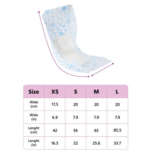 Еднократна пелена за кучета мъже 50 pcs Бяло S