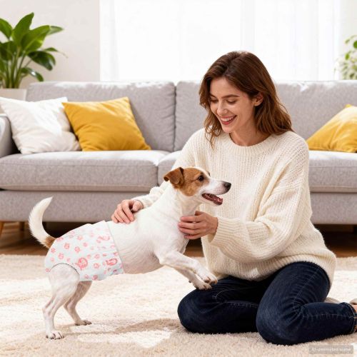 Еднократна дамска пелена за кучета 30 pcs Бяло XS