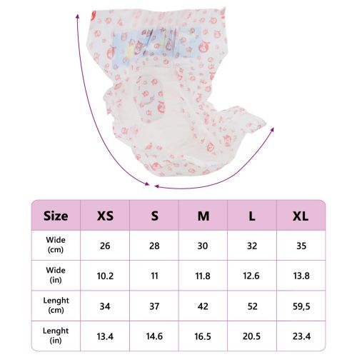 Еднократна дамска пелена за кучета 50 pcs Бяло M