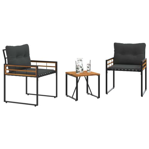 Комплект за външни мебели с възглавница 3 pcs Димирано сиво