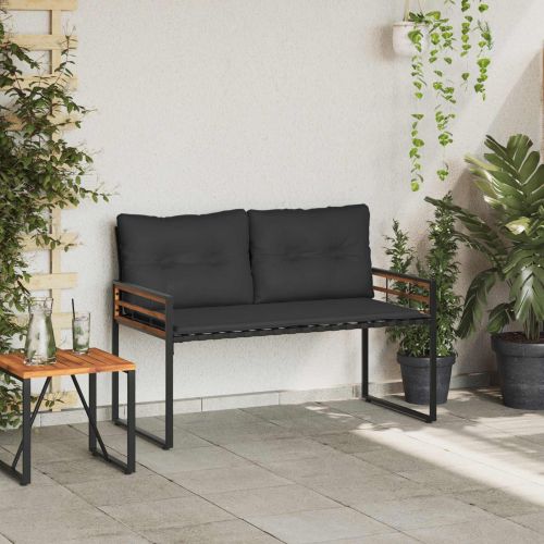 Дървена слоеста пейка Едноцветен Димирано сиво 114 x 55 x 77 см