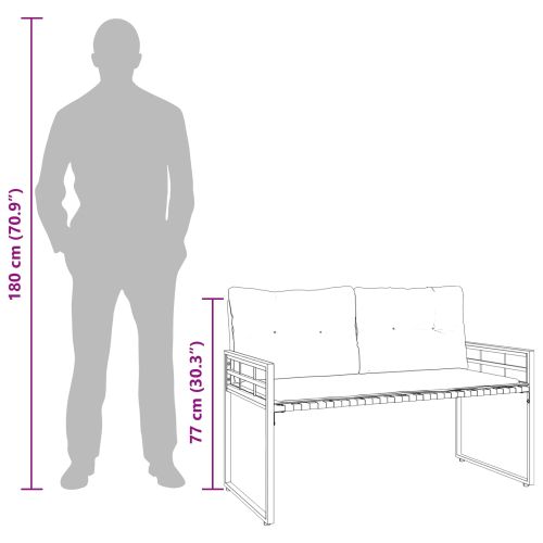 Дървена слоеста пейка с възглавница Тюркоаз 114 x 55 x 77 см