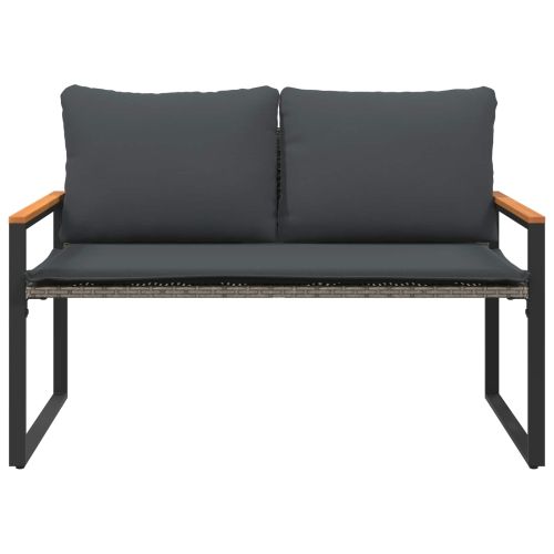 Пейка с възглавница Сив и тъмен сив 115 x 65 x 72 см Ратан
