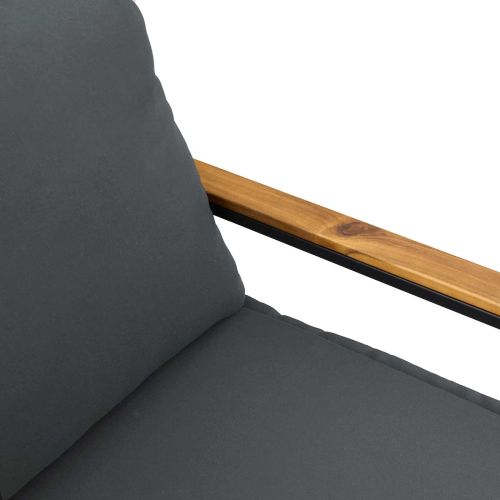 Пейка с възглавница Сив и тъмен сив 115 x 65 x 72 см Ратан