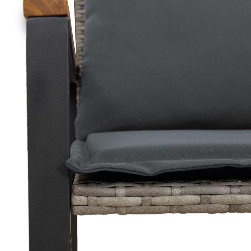 Пейка с възглавница Сив и тъмен сив 115 x 65 x 72 см Ратан