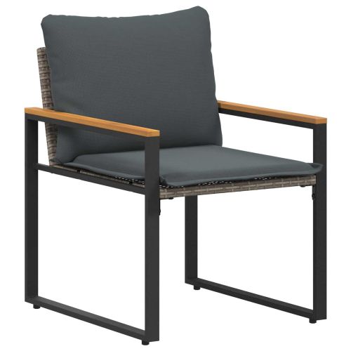 Комплекти мебели с възглавница 3 pcs Сив и тъмен сив Ратан