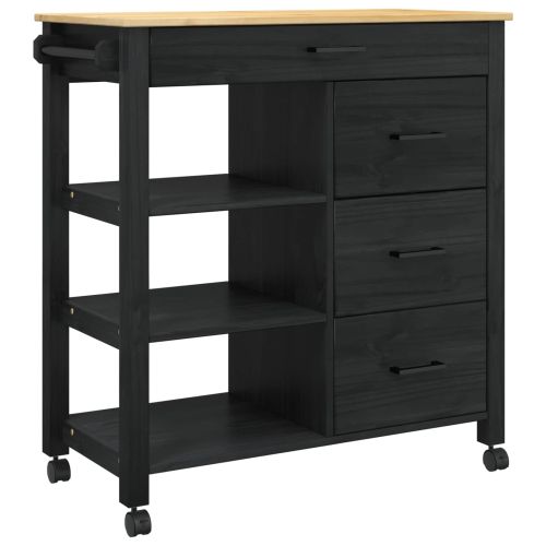 Кухненска количка Черно