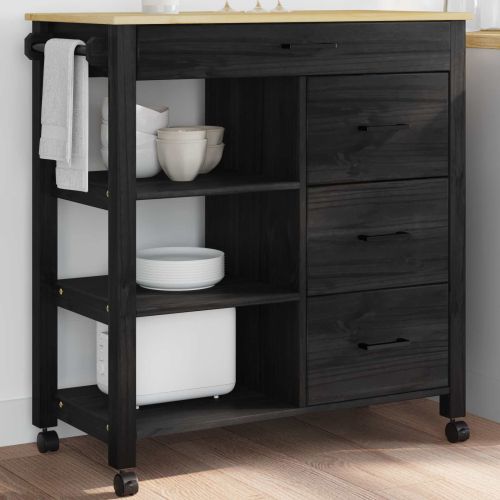 Кухненска количка Черно