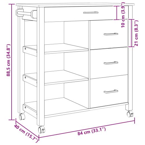 Кухненска количка Черно