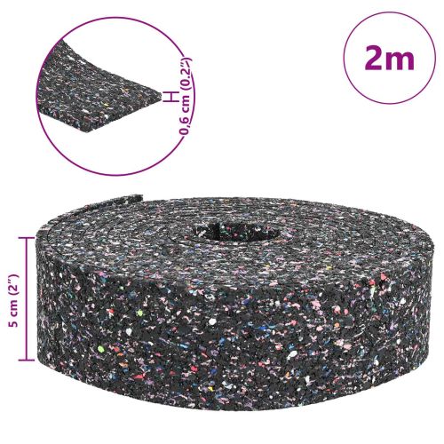 Гумена валяк Черно 200 x 5 x 0,6 см Каучук