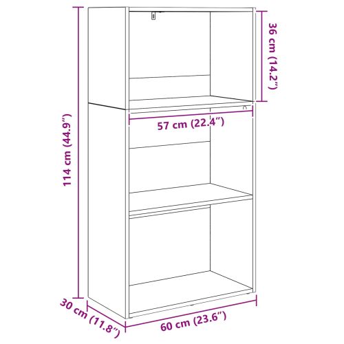 Рафт за книги Черния дъб 60 x 30 x 76.5 см Инженерно дърво