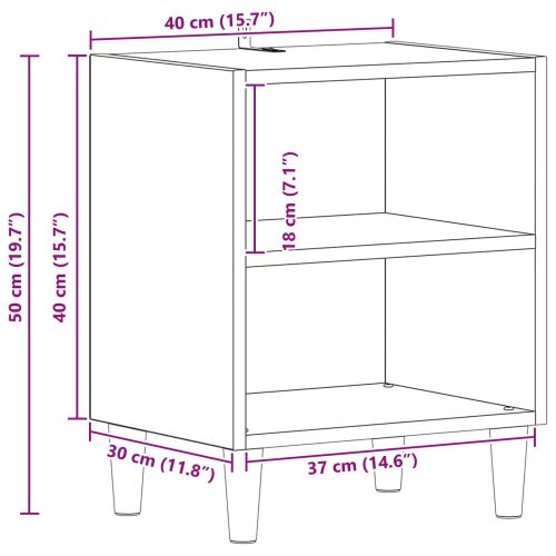 Шкаф за легло 2 pcs Черния дъб 40 x 30 x 50 cm Инженерно дърво