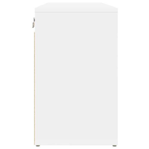 Шкаф за обувки с рафт Бяло 77,5 x 30 x 51 см Инженерно дърво