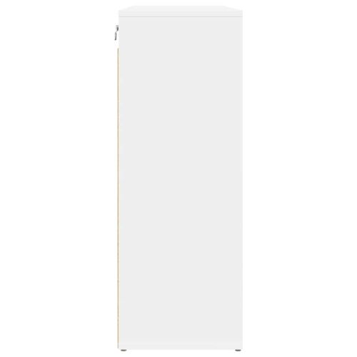 Шкаф за обувки с рафт Бяло 77,5 x 30 x 83,5 см Инженерно дърво