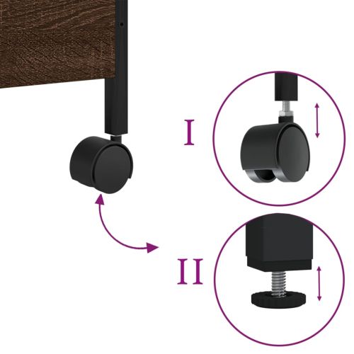 Кухненска количка, кафяв дъб, 50x30x70 см, инженерно дърво