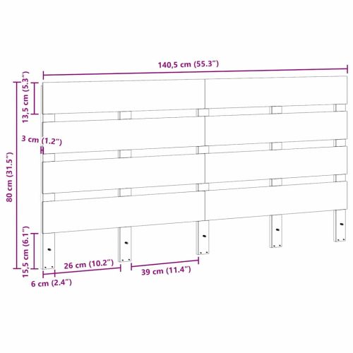 Облегалка за глава с таблото Кафяво 140,5 x 3 x 80 см