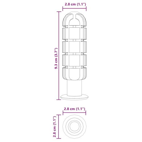 Дръжки за маси за футбол 10 pcs Черно 2,8 x 2,8 x 9,3 см