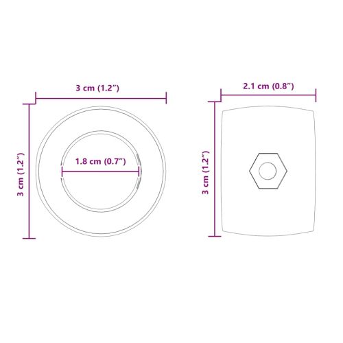 Лагери за футболна маса 10 pcs Черно 3 x 3 x 1,4 см Пластмаса