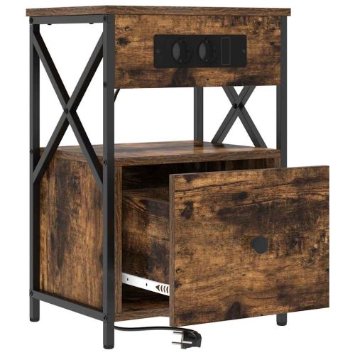 Нощен шкаф 2 pcs Димян дъб 40 x 31 x 60 см Инженерно дърво