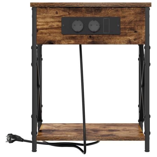 Нощен шкаф 2 pcs Димян дъб 41 x 31 x 51 см Инженерно дърво