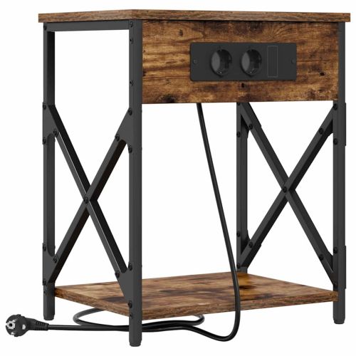 Нощен шкаф 2 pcs Димян дъб 41 x 31 x 51 см Инженерно дърво