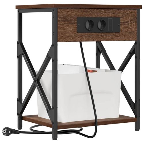 Нощен шкаф 2 pcs Кафяв дъб 41 x 31 x 51 см Инженерно дърво