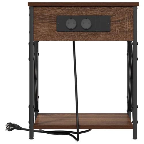 Нощен шкаф 2 pcs Кафяв дъб 41 x 31 x 51 см Инженерно дърво