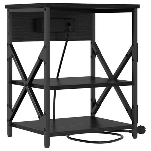 Нощен шкаф 2 pcs Черния дъб 41 x 31 x 51 см Инженерно дърво