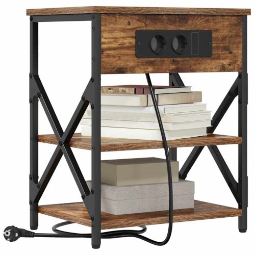 Нощен шкаф 2 pcs Димян дъб 41 x 31 x 51 см Инженерно дърво