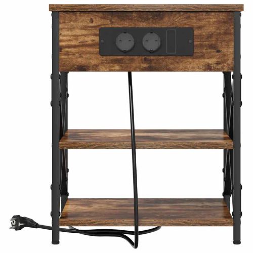 Нощен шкаф 2 pcs Димян дъб 41 x 31 x 51 см Инженерно дърво