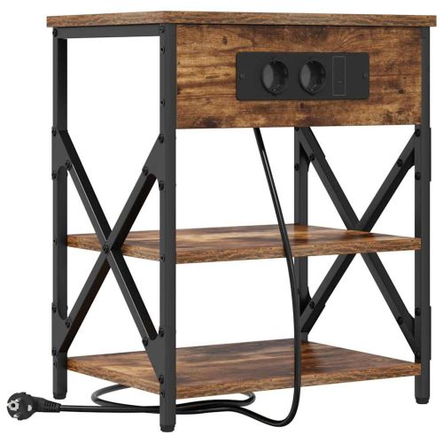 Нощен шкаф 2 pcs Димян дъб 41 x 31 x 51 см Инженерно дърво