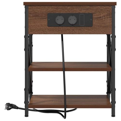 Нощен шкаф 2 pcs Кафяв дъб 41 x 31 x 51 см Инженерно дърво