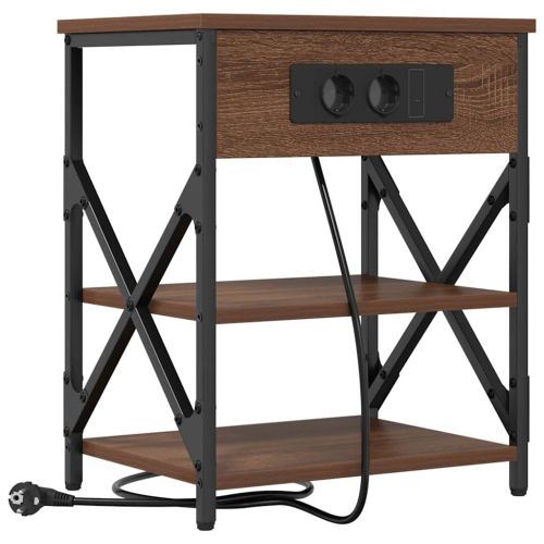 Нощен шкаф 2 pcs Кафяв дъб 41 x 31 x 51 см Инженерно дърво