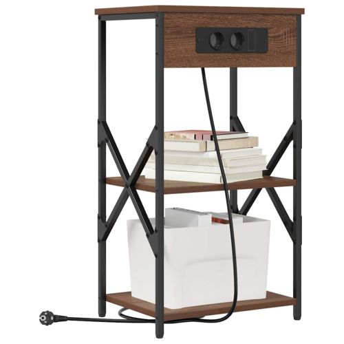 Нощен шкаф 2 pcs Кафяв дъб 41 x 31 x 76 см Инженерно дърво