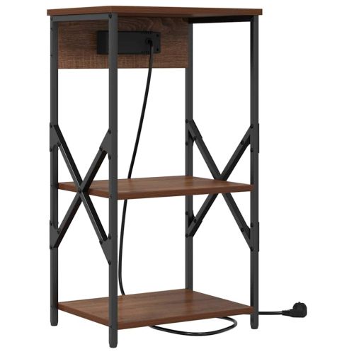 Нощен шкаф 2 pcs Кафяв дъб 41 x 31 x 76 см Инженерно дърво